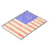 Waterverf Rustische Amerikaanse vlag Notitieboek (Linkerzijde)