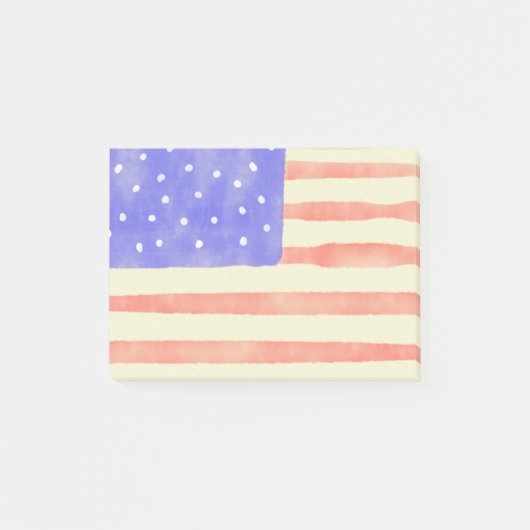 Waterverf Rustische Amerikaanse vlag Post-it® Notes (Voorkant)