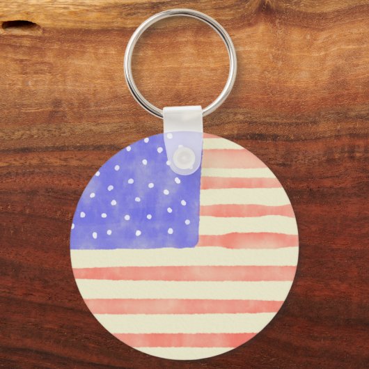 Waterverf Rustische Amerikaanse vlag Sleutelhanger (Achterkant)