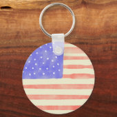 Waterverf Rustische Amerikaanse vlag Sleutelhanger (Voorkant)