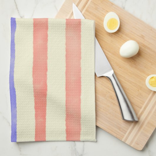 Waterverf Rustische Amerikaanse vlag Theedoek (Quarter Fold)