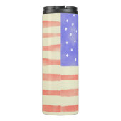 Waterverf Rustische Amerikaanse vlag Thermosbeker (Achterkant)