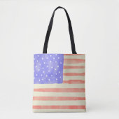 Waterverf Rustische Amerikaanse vlag Tote Bag (Voorkant)