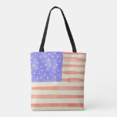 Waterverf Rustische Amerikaanse vlag Tote Bag (Achterkant)