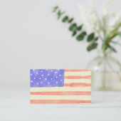 Waterverf Rustische Amerikaanse vlag Visitekaartje (Staand voorkant)
