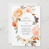 Waterverf Rustische Herfst Floral Oval Lijst Kaart (Voorkant)