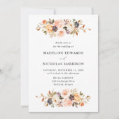 Waterverf Rustische Herfst Floral Wedding Kaart (Voorkant)