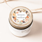 Waterverf Rustische Herfst Floral Wedding Ronde Sticker