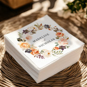 Waterverf Rustische Herfst Floral Wedding Servet