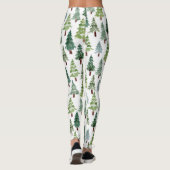  Waterverf Rustische pijnboom Winterbos   Leggings (Achterkant)