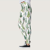  Waterverf Rustische pijnboom Winterbos   Leggings (Links)