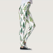  Waterverf Rustische pijnboom Winterbos   Leggings (Rechts)