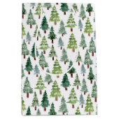  Waterverf Rustische pijnboom Winterbos   Medium Cadeauzakje (Voorkant)