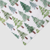 Waterverf Rustische pijnboom Winterbos Tissuepapier (Detail)