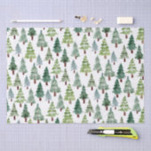 Waterverf Rustische pijnboom Winterbos Tissuepapier (Craft)