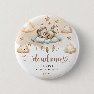 Waterverf Rusty Kleuren Genderneutrale Wolk Negen Ronde Button 5,7 Cm