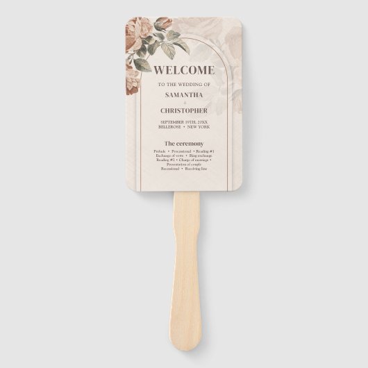  waterverf Rusty Terracotta roos Programma Handwaaier (Voorkant)