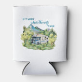 Waterverf RV Motorhome Camping Scène Blikjeskoeler (Voorkant)