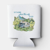 Waterverf RV Motorhome Camping Scène Blikjeskoeler (Achterkant)