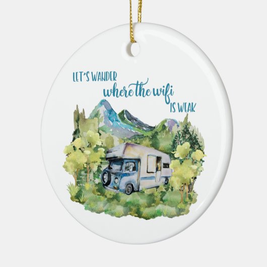 Waterverf RV Motorhome Camping Scene Keramisch Ornament (Links)