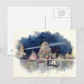 Waterverf 's nachts in de grote rechtbank Briefkaart (Voorkant / Achterkant)