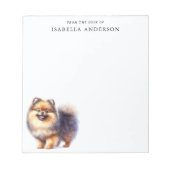 Waterverf Sable Pomeranian van het bureau van Notitieblok (Voorkant)