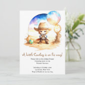 Waterverf: Saddle Up Cowboy Baby shower Kaart (Staand voorkant)
