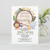 Waterverf Safari Animal Baby shower Uitnodiging (Staand voorkant)