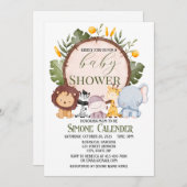 Waterverf Safari Animal Baby shower Uitnodiging (Voorkant / Achterkant)