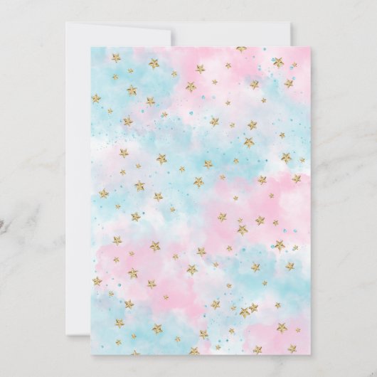 Waterverf Safari Animal Gender Release Invitation Aankondiging (Achterkant)