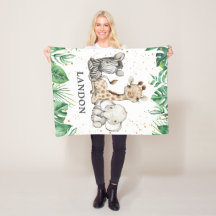 Waterverf Safari Animals Baby Boy Nursery