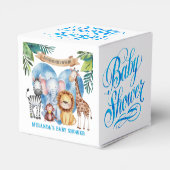 Waterverf Safari Animals Baby shower Bedankdoosjes (Achterkant)