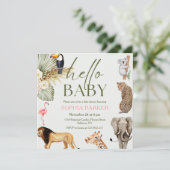 Waterverf Safari Animals Baby shower Kaart (Staand voorkant)