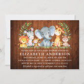 Waterverf Safari Animals Baby shower Kaart (Voorkant)