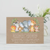 Waterverf Safari Animals Baby shower Kraft Kaart (Staand voorkant)