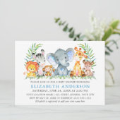 Waterverf Safari Animals Baby shower Light Blue Kaart (Staand voorkant)