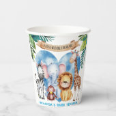 Waterverf Safari Animals Baby shower Papieren Bekers (Achterkant)