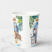 Waterverf Safari Animals Baby shower Papieren Bekers (Links)