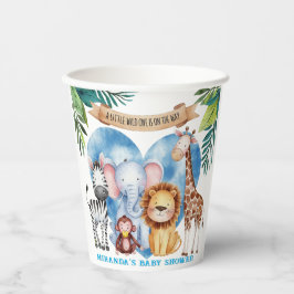 Waterverf Safari Animals Baby shower Papieren Bekers