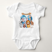 Waterverf Safari Animals Baby shower Romper (Voorkant)