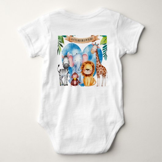Waterverf Safari Animals Baby shower Romper (Achterkant)