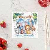 Waterverf Safari Animals Baby shower Servet (Insitu)