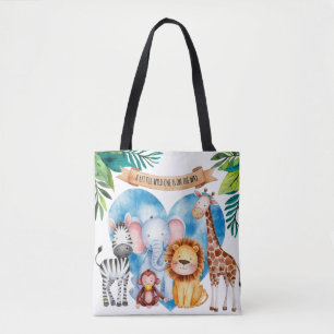 Waterverf Safari Animals Baby shower Tote Bag