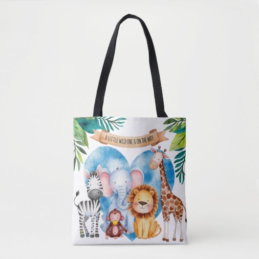 Waterverf Safari Animals Baby shower Tote Bag (Voorkant)