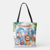 Waterverf Safari Animals Baby shower Tote Bag (Achterkant)