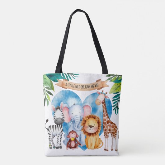 Waterverf Safari Animals Baby shower Tote Bag (Achterkant)