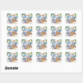 Waterverf Safari Animals Baby shower Vierkante Sticker (Vel)
