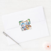 Waterverf Safari Animals Baby shower Vierkante Sticker (Envelop)