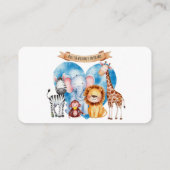 Waterverf Safari Animals Boy Baby shower Informatiekaartje (Achterkant)