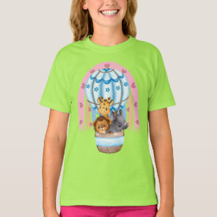 Waterverf Safari Animals Giraffe, Rino, Lion Hot T-shirt
